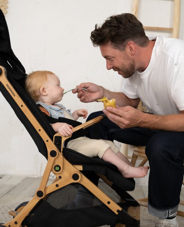 Detail bambusové konstrukce kočárku Mozomoza Panda